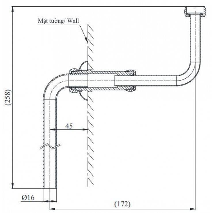 Ống nối bồn tiểu nam TOTO VM2L051Z - 2