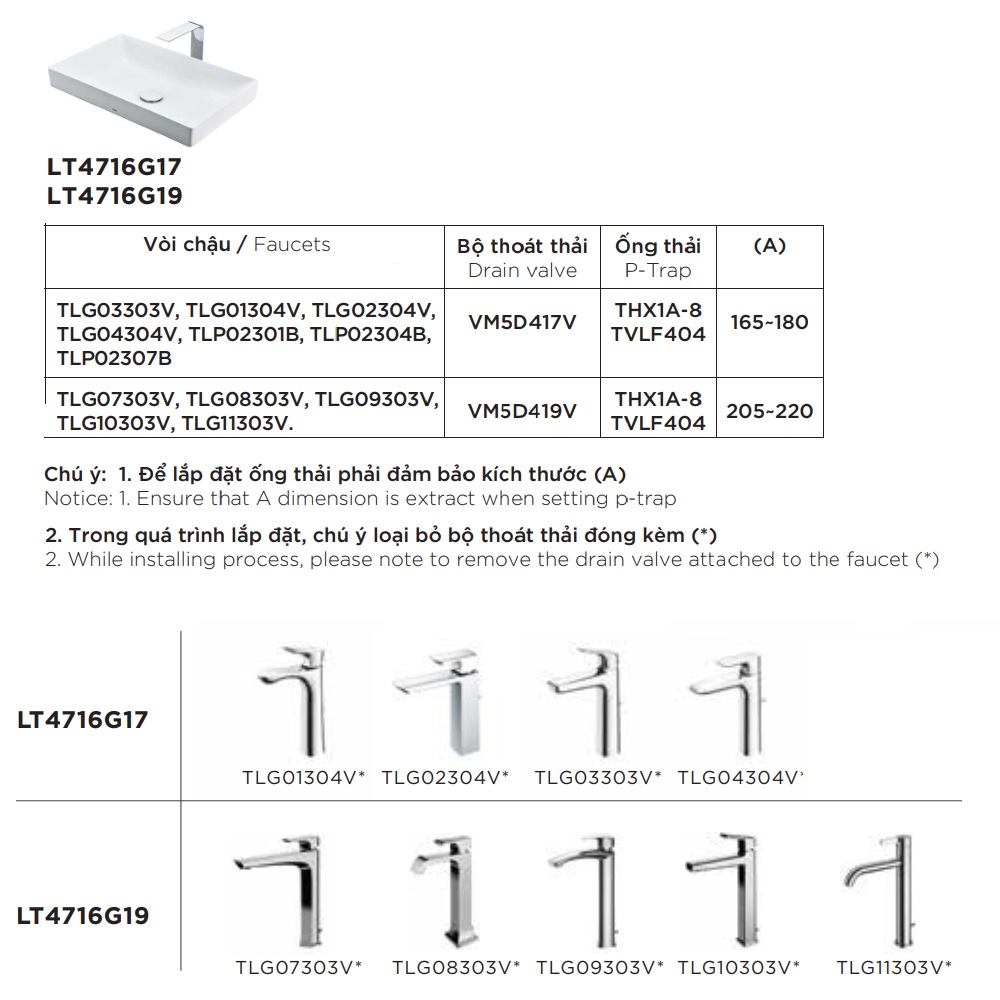 Chậu lavabo đặt bàn TOTO LT4716G17#XW (LT4716G17XW) trắng bóng vành mỏng Linear Ceram - 3