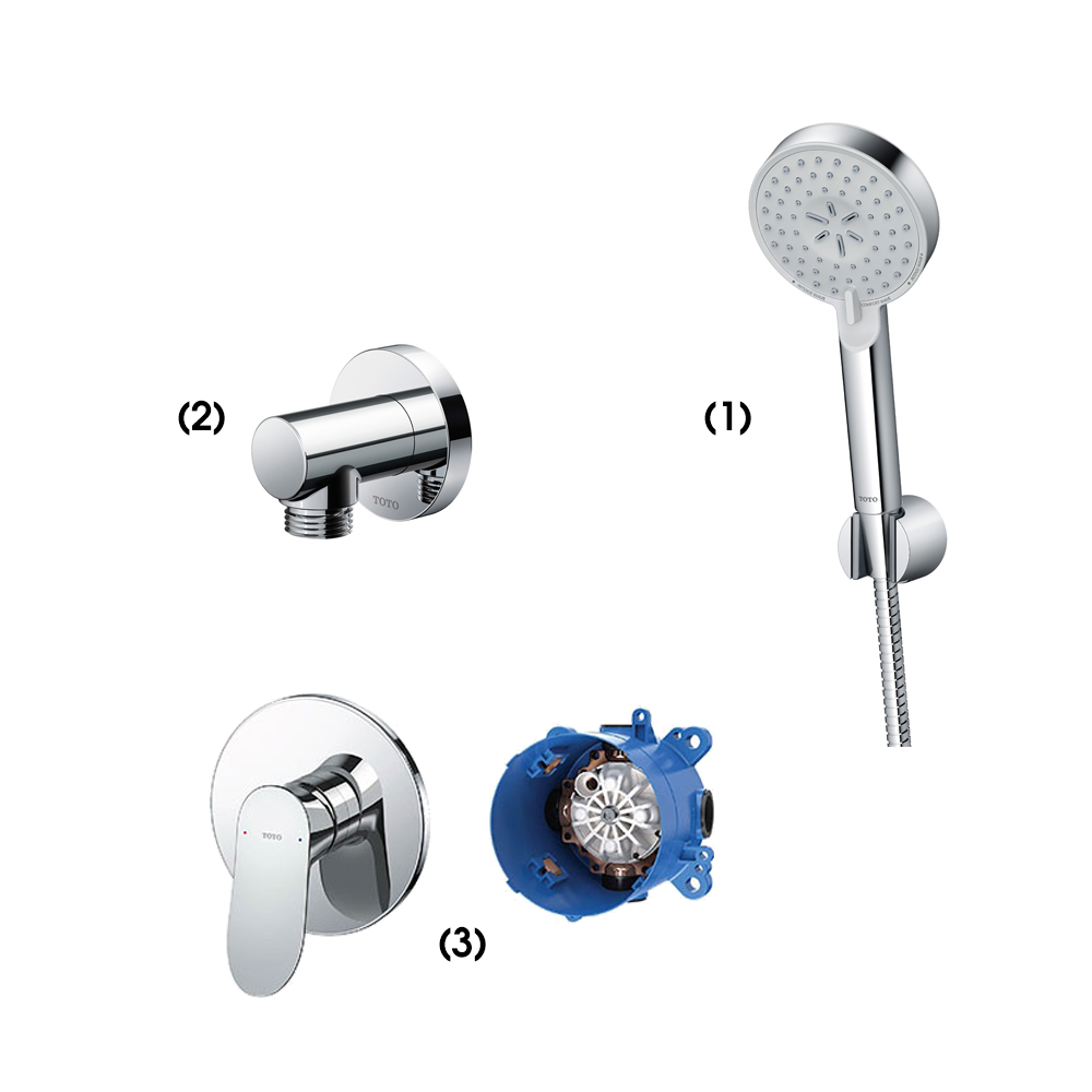 Set sen tắm âm tường 1 đường nước nóng lạnh TOTO TBW07009A TBW01014B TBG01303BA TBN01001B