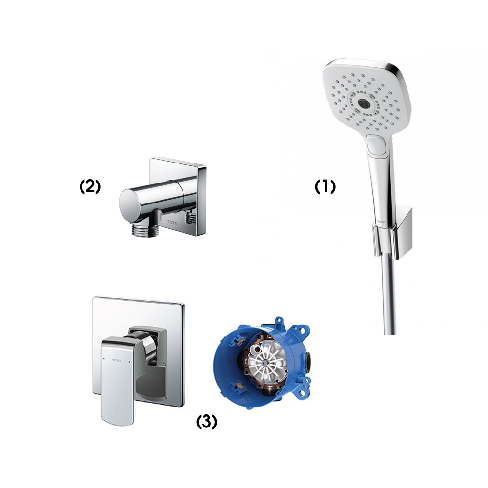 Set sen tắm âm tường 1 đường nước nóng lạnh TOTO TBW02006A TBW02013B TBG02303BA TBN01001B