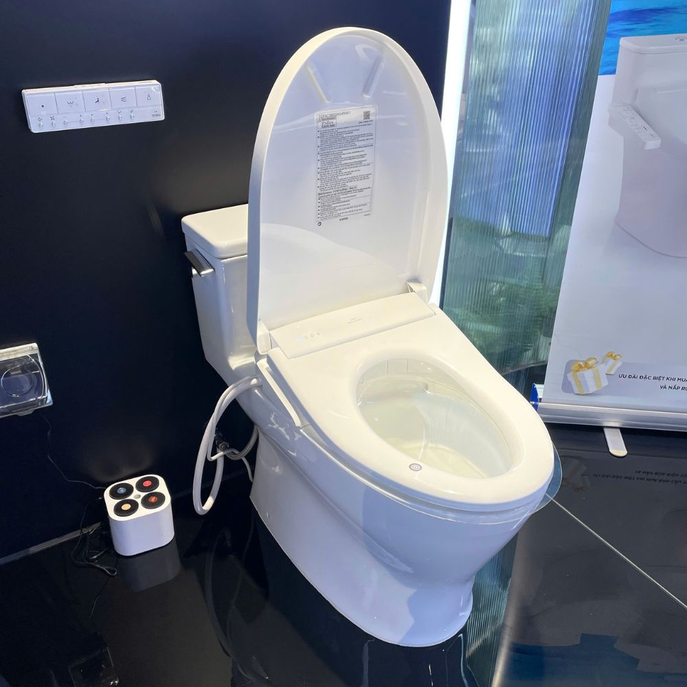 Bồn cầu TOTO MS188VKW23 T53P100VR 1 khối nắp điện tử Washlet S7 TCF47360GAA - 4