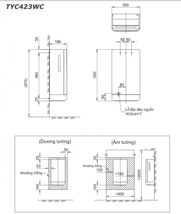 Máy sấy tay TOTO TYC423WC hai mặt - 2