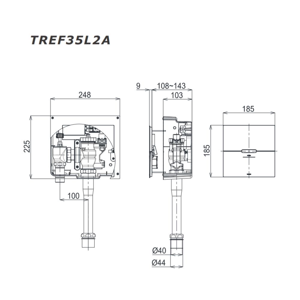 Van xả cảm ứng tự động cho bồn cầu treo tường TOTO TREF35L2A (CW822RFVA1)