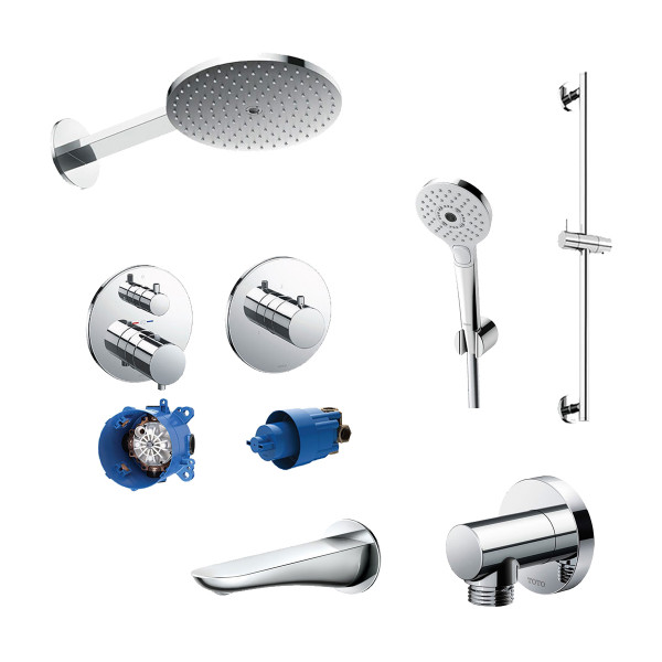 Set sen tắm âm tường 3 đường nước nhiệt độ TOTO GLOBAL FITTINGS TBW01005B - 16