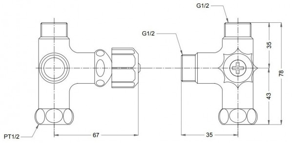 Van khóa chữ T TOTO TX434S - 2