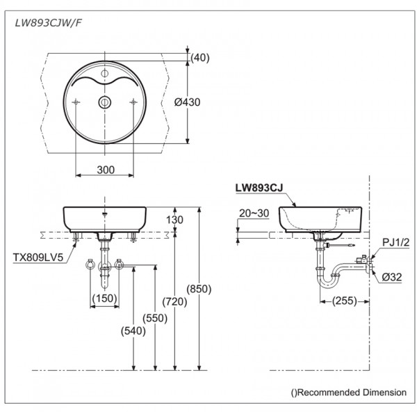Chậu rửa lavabo đặt bàn TOTO LW893CJW/F - 5