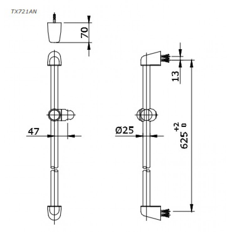 Thanh trượt sen tắm TOTO TX721AN