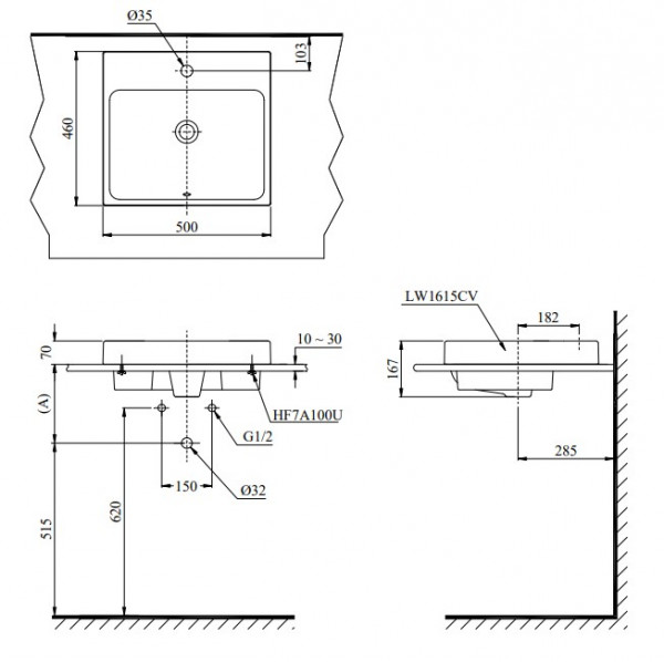 Chậu rửa lavabo đặt bàn TOTO LT1615C 1 lỗ - 6