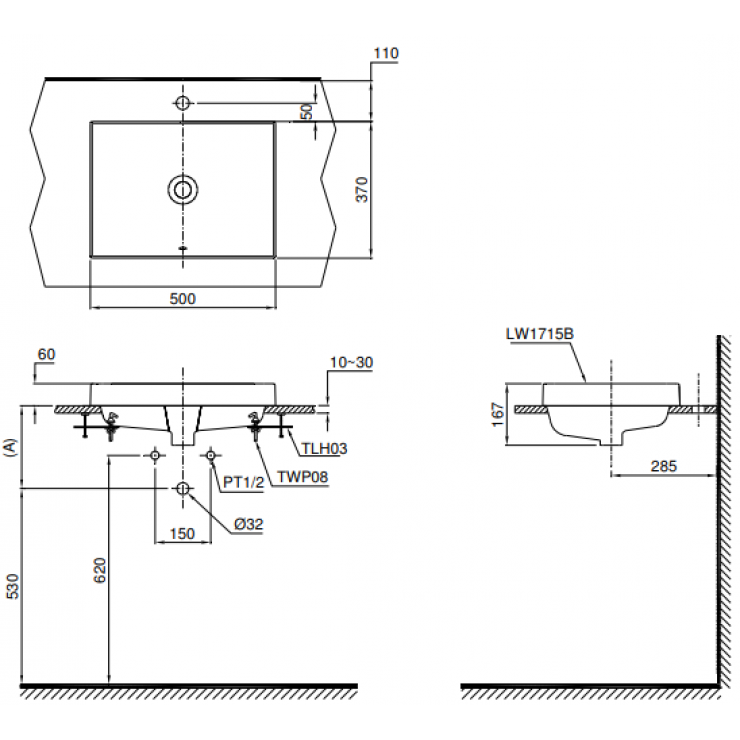 Chậu rửa lavabo đặt bàn TOTO L1715