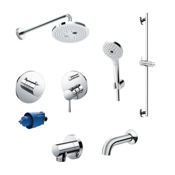 Set sen tắm âm tường 3 đường nước nóng lạnh TOTO GLOBAL FITTINGS TBW01004A - 9