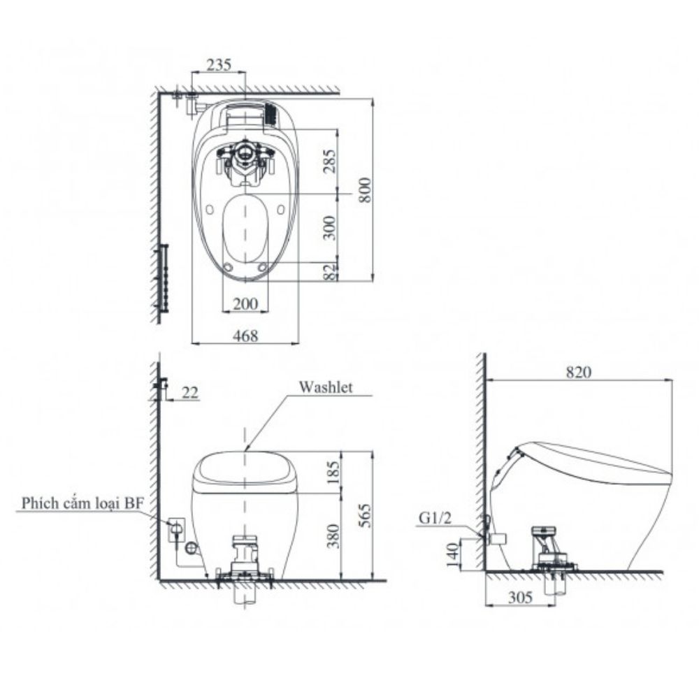 Bồn cầu thông minh Neorest NX I TOTO CS900KVT T53P100VR bảng điều khiển nickel mờ - 3
