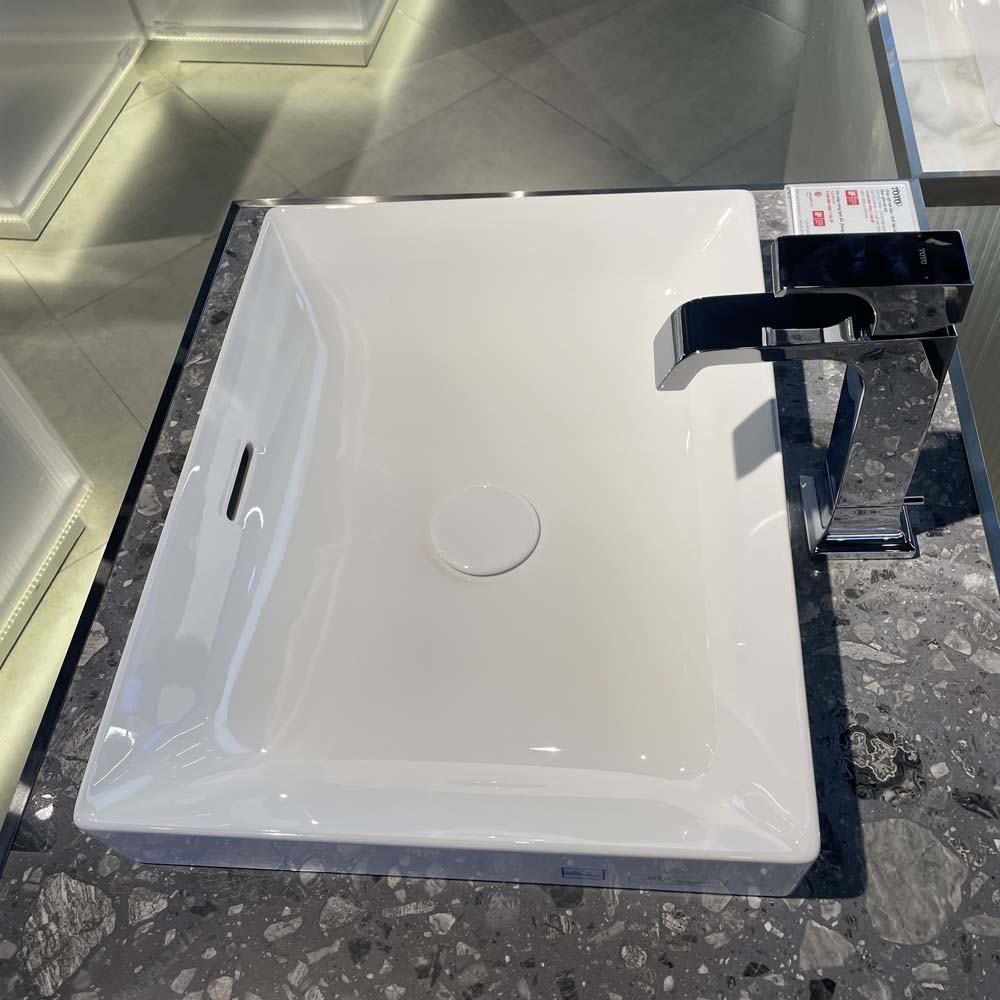 Chậu lavabo đặt bàn TOTO LT4715G19#XW (LT4715G19XW) trắng bóng vành mỏng Linear Ceram - 9