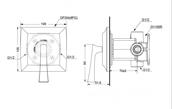 Van dừng CLASSIC TOTO DP354#PG/DV105R - 2