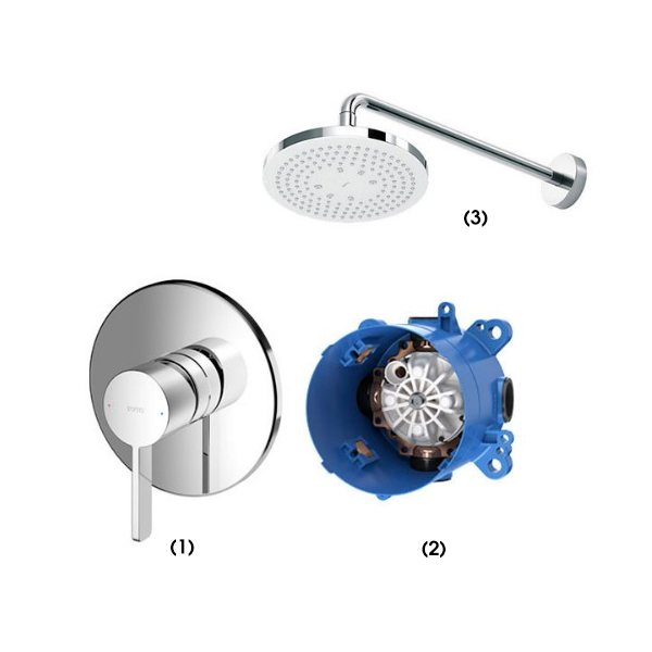 Set sen tắm âm tường 1 đường nước nóng lạnh TOTO TBG11303V TBN01001B TBW01003A