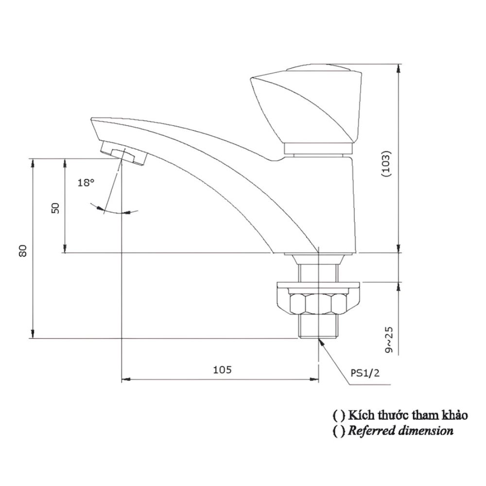 Vòi lavabo lạnh TOTO TS105B13 - 2