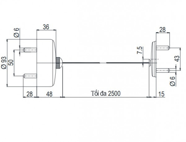 Dây phơi đồ TOTO TX7 sử dụng trong phòng tắm - 2