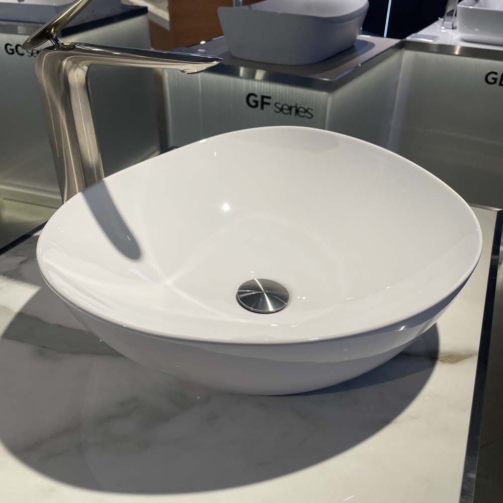 Chậu lavabo đặt bàn TOTO LT4704G17#XW (LT4704G17XW) trắng bóng vành mỏng Linear Ceram - 4