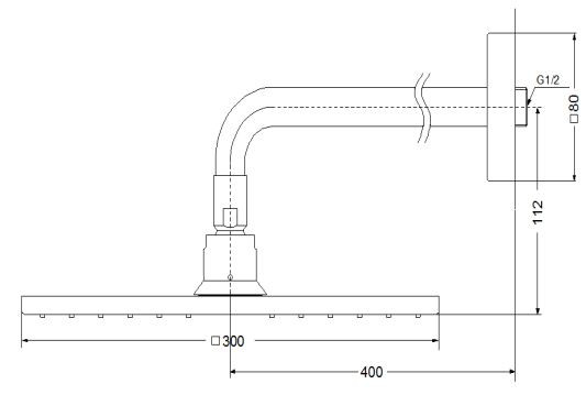 Bát sen tắm gắn tường TOTO DBX114CAMR (vuông, 300mm) - 2