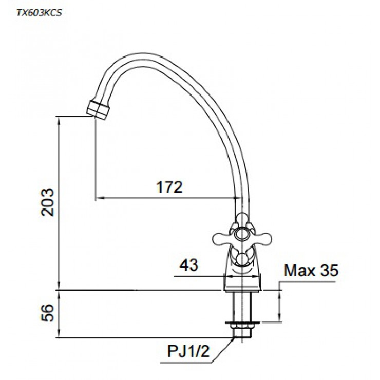 Vòi bếp lạnh TOTO TX603KCS