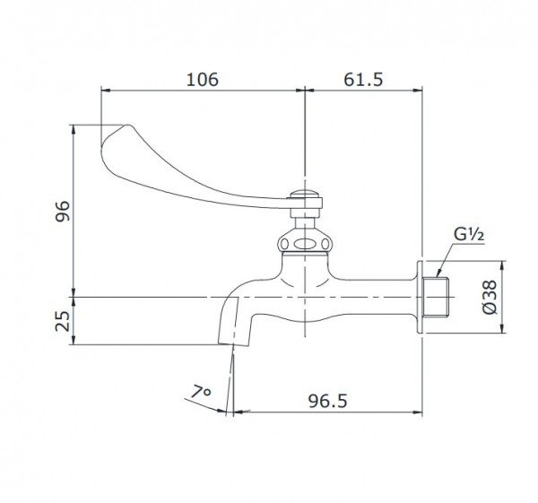 Vòi nước lạnh gắn tường TOTO T23BQ13N - 6