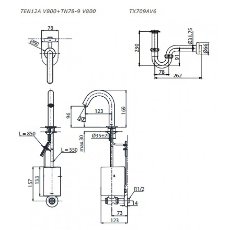 Vòi lavabo cảm ứng TOTO TEN12ANV900 TN78-9V900