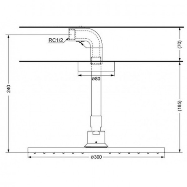 Bát sen tắm gắn trần TOTO DBX113-1CA (DBX1131CA) (tròn, 300mm) - 2