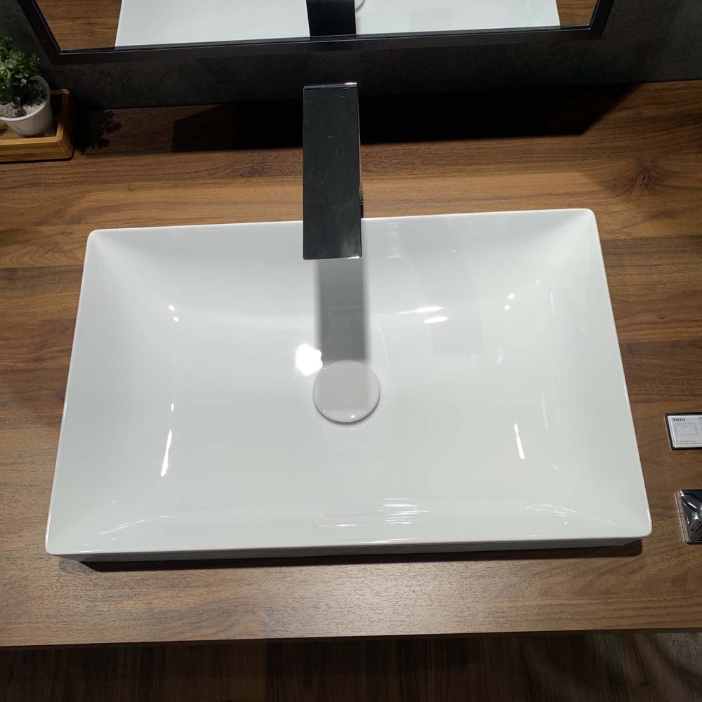Chậu lavabo đặt bàn TOTO LT4716G17#XW (LT4716G17XW) trắng bóng vành mỏng Linear Ceram - 8