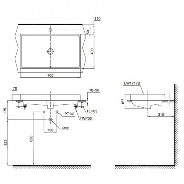 Chậu rửa lavabo đặt bàn TOTO LT1717 - 12