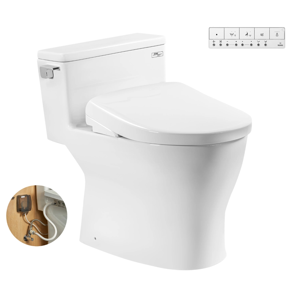 Bồn cầu TOTO MS188VKW23 T53P100VR 1 khối nắp điện tử Washlet S7 TCF47360GAA - 2