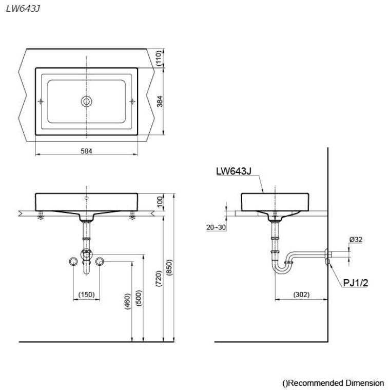 Chậu rửa lavabo đặt bàn TOTO LW643JW/F - 2