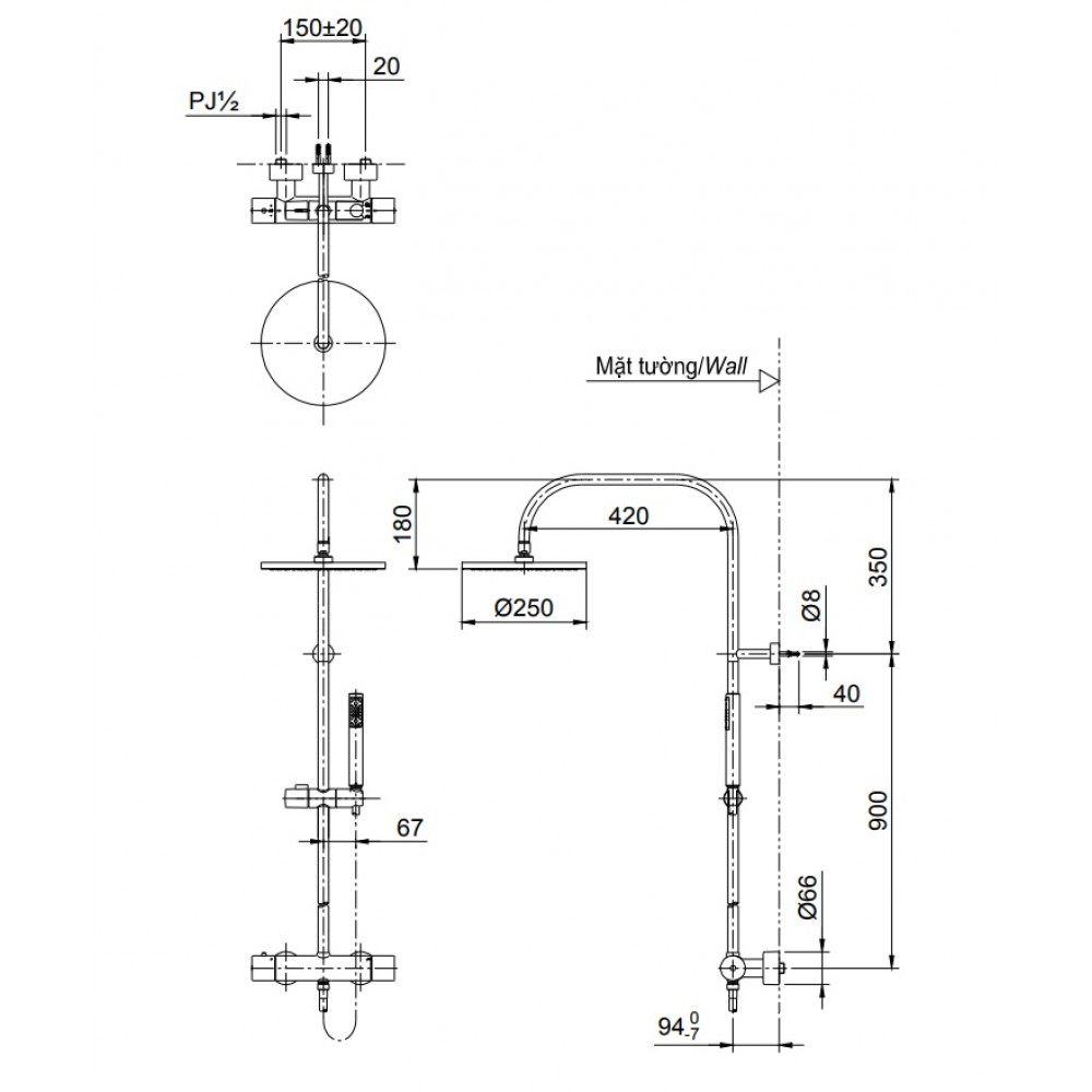 Sen tắm cây nhiệt độ TOTO TX454SESV2BRS