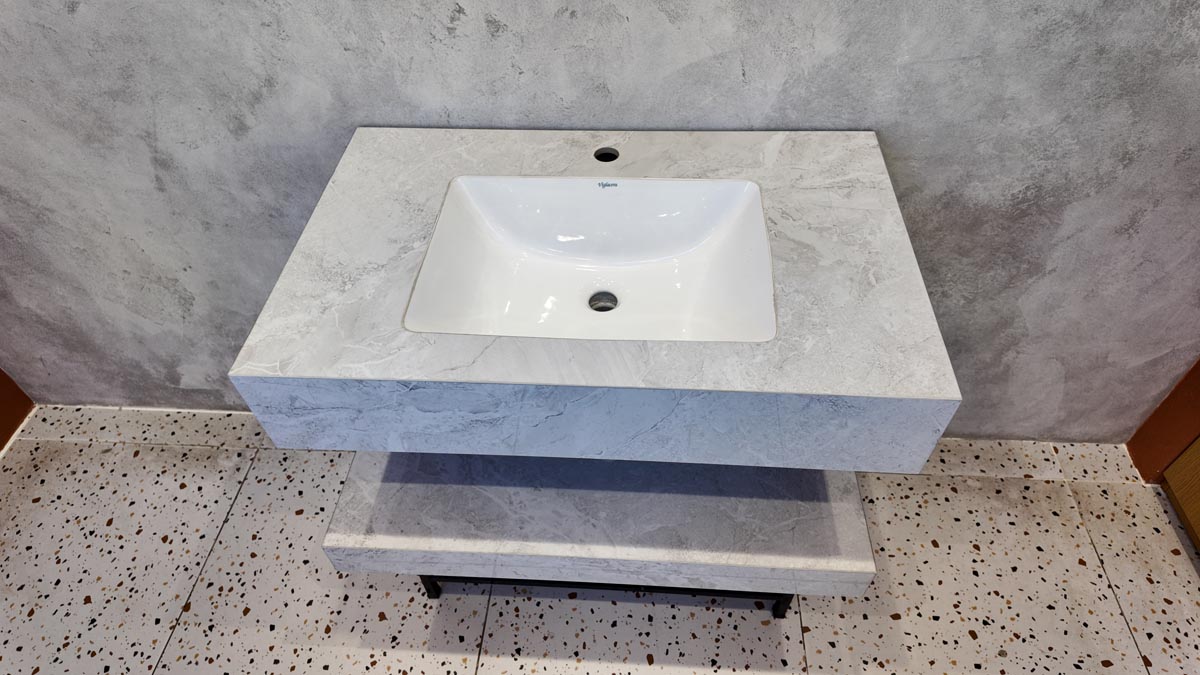 Chậu lavabo âm bàn đá 2 tầng Viglacera VI9-9GP01 - 4