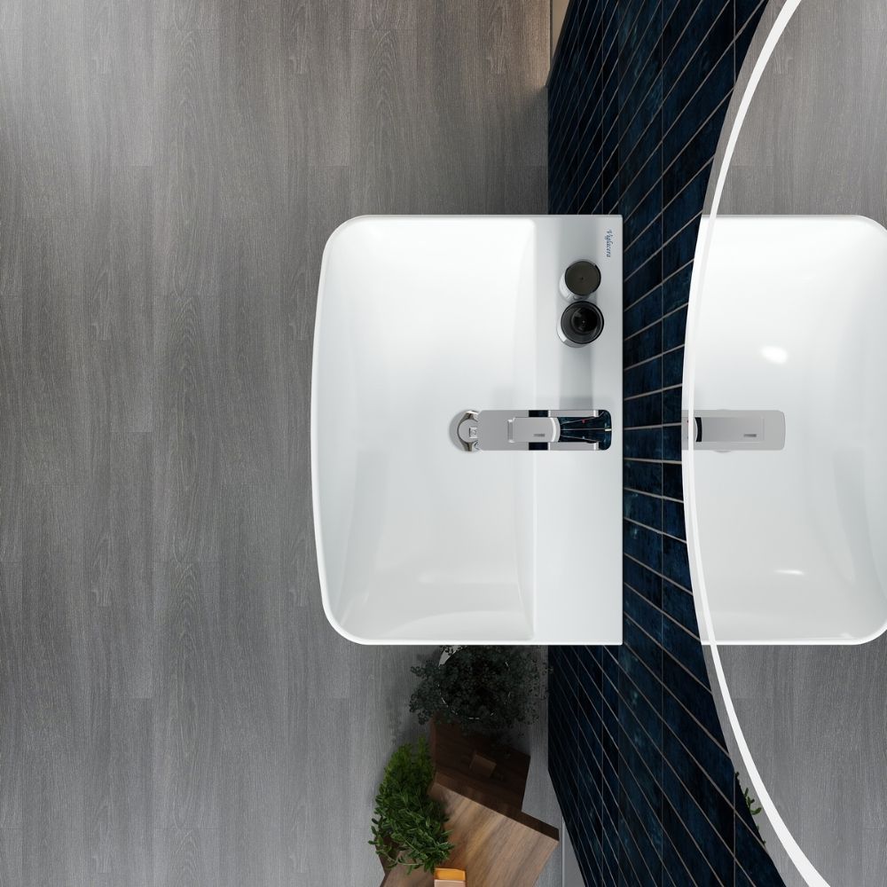 Chậu rửa lavabo treo tường Viglacera V58 chân lửng - 7