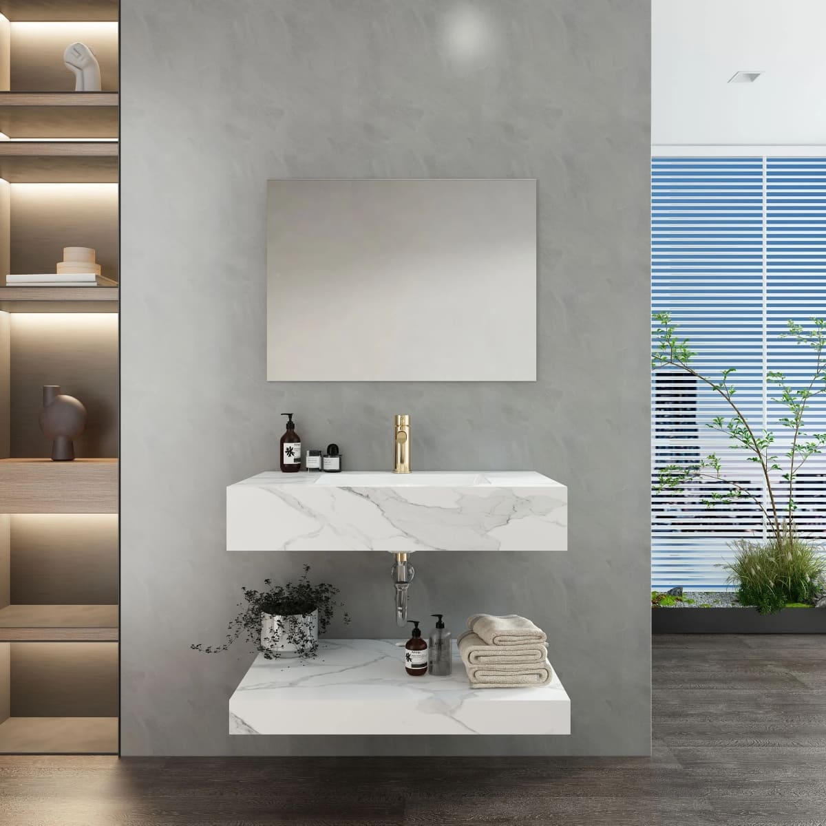 Chậu lavabo âm bàn đá 2 tầng Viglacera VI14-9GP01 - 10