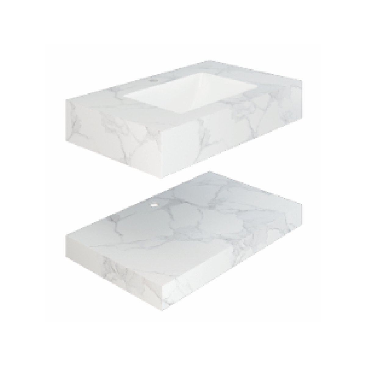 Chậu lavabo âm bàn đá 2 tầng Viglacera VI14-9GP01