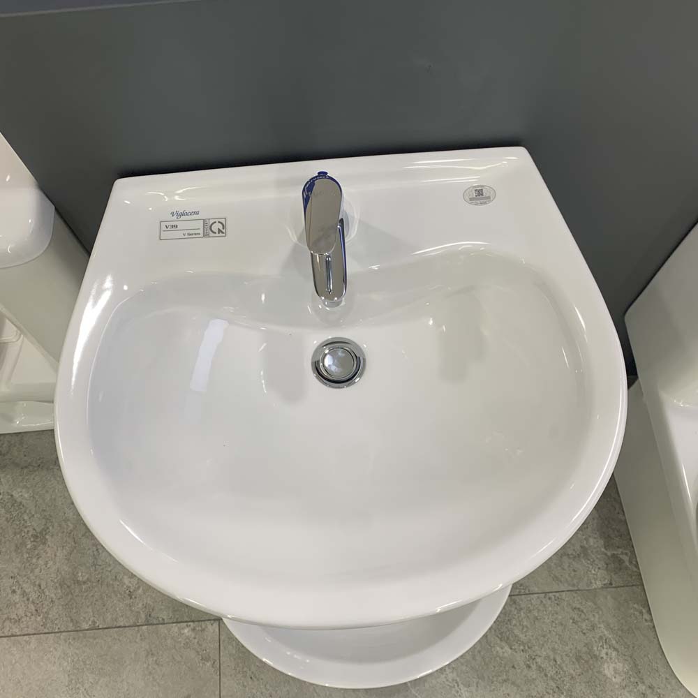 Chậu rửa lavabo treo tường Viglacera V39 chân lửng - 10