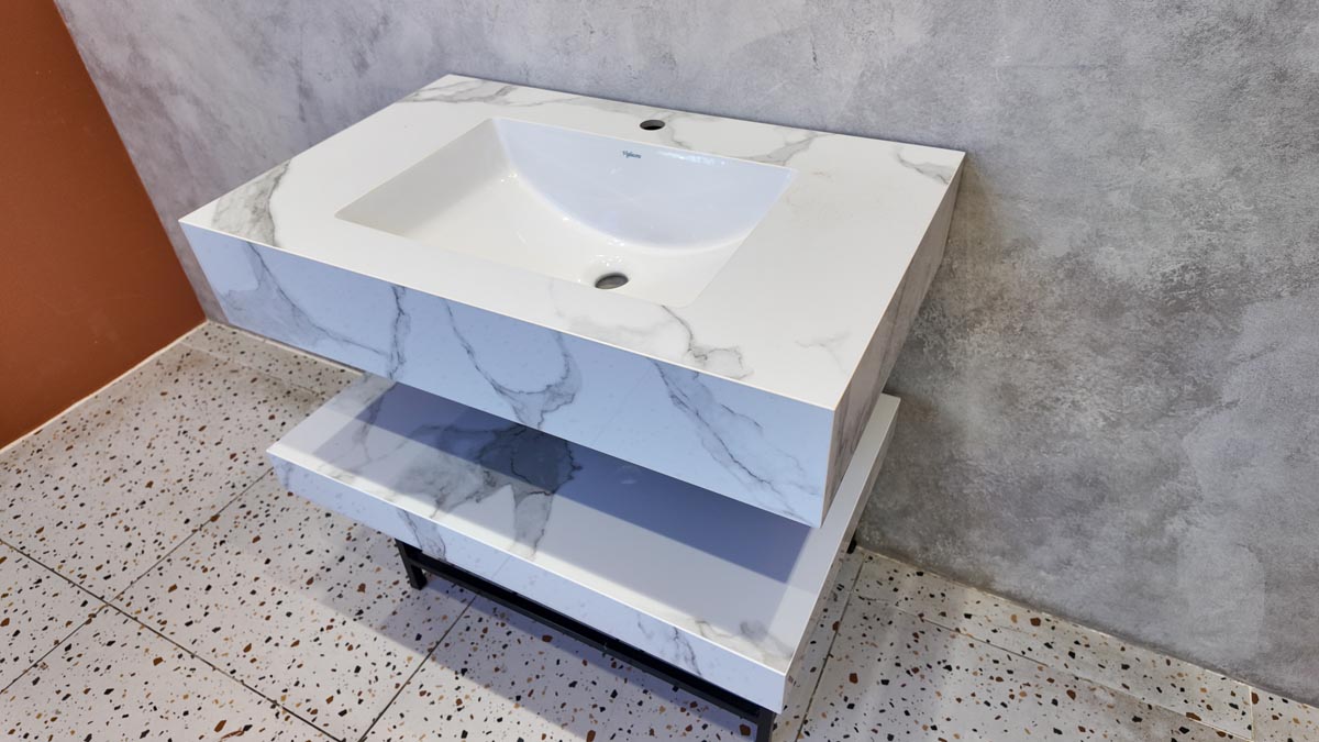 Chậu lavabo âm bàn đá 2 tầng Viglacera VI14-9GP01 - 3