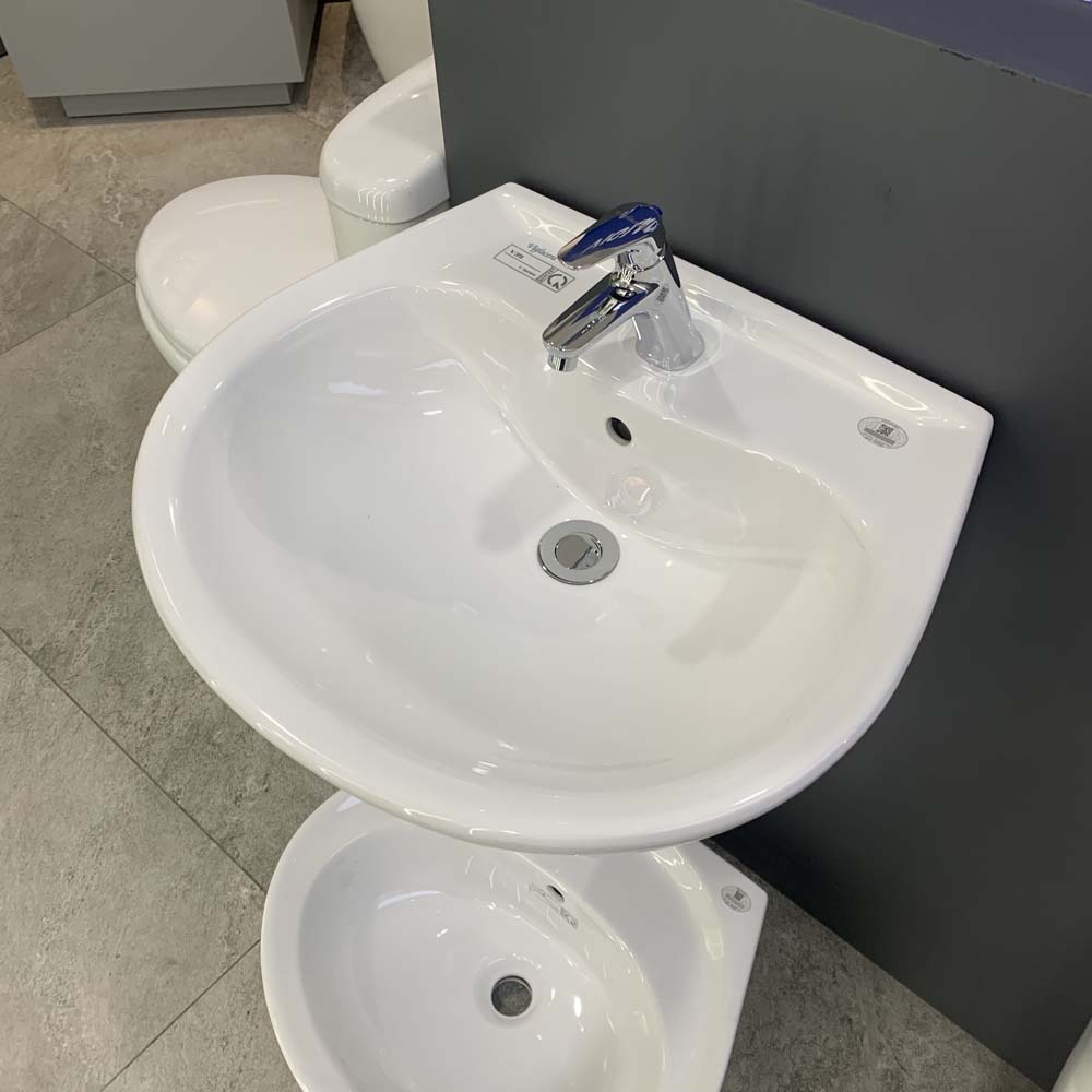 Chậu rửa lavabo treo tường Viglacera V39 chân lửng - 7