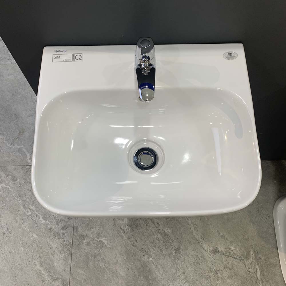 Chậu rửa lavabo treo tường Viglacera V23 chân lửng - 7