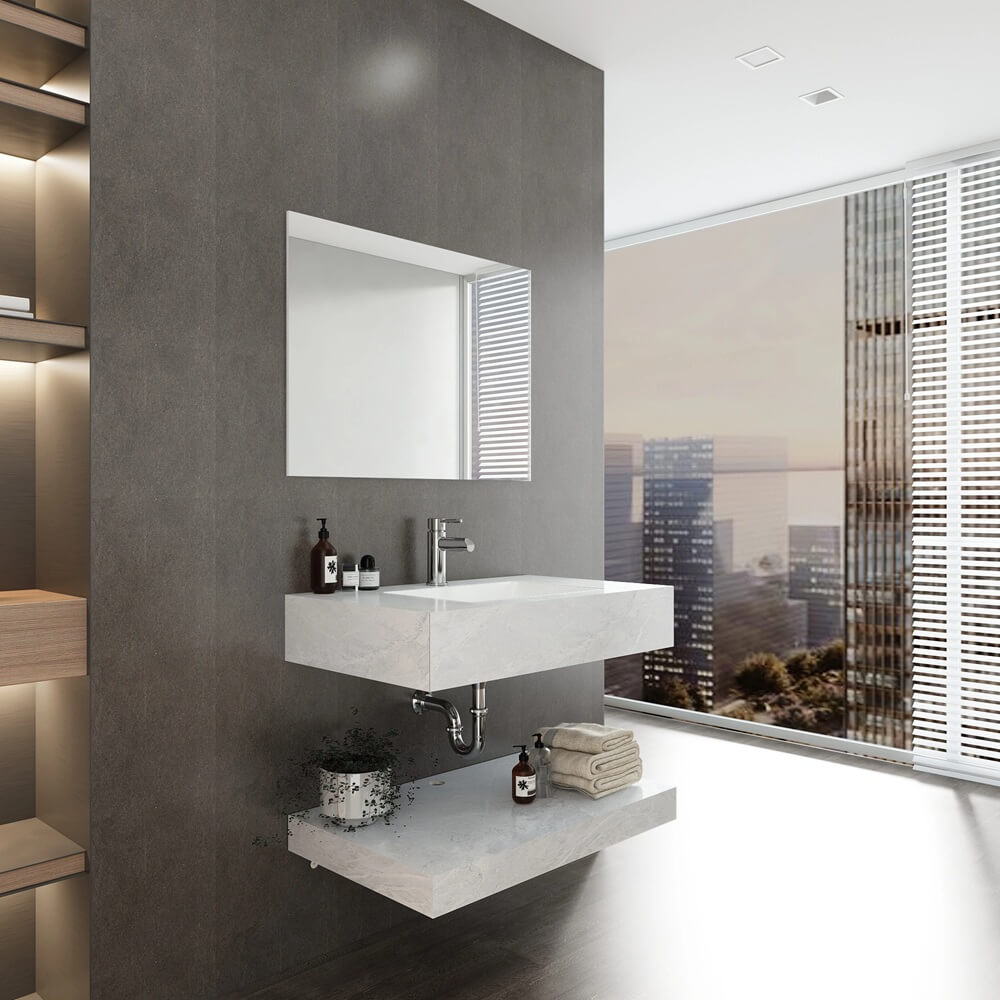 Chậu lavabo âm bàn đá 2 tầng Viglacera US8-9GP01 - 10