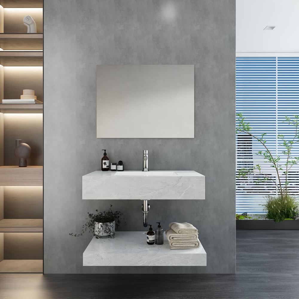 Chậu lavabo âm bàn đá 2 tầng Viglacera US8-9GP01 - 11
