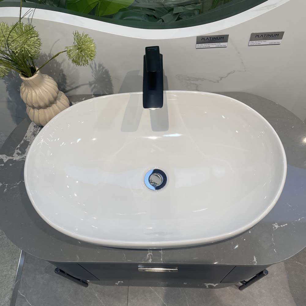 Chậu lavabo đặt bàn Viglacera Platinum P.23.350 - 6