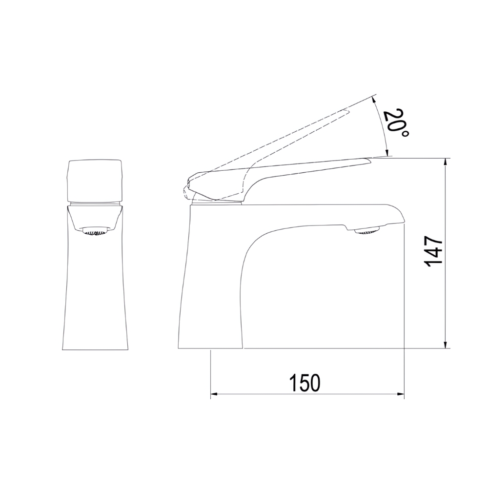 Vòi chậu lavabo nóng lạnh Viglacera Platinum P.51.351 - 2