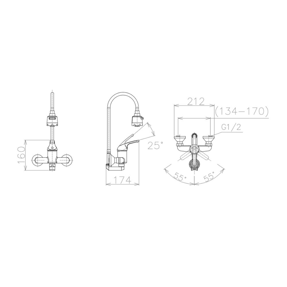 Vòi rửa chén gắn tường nóng lạnh Viglacera VG712