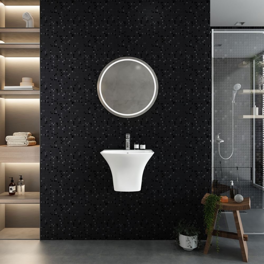 Chậu rửa lavabo treo tường Viglacera V64 liền khối - 3