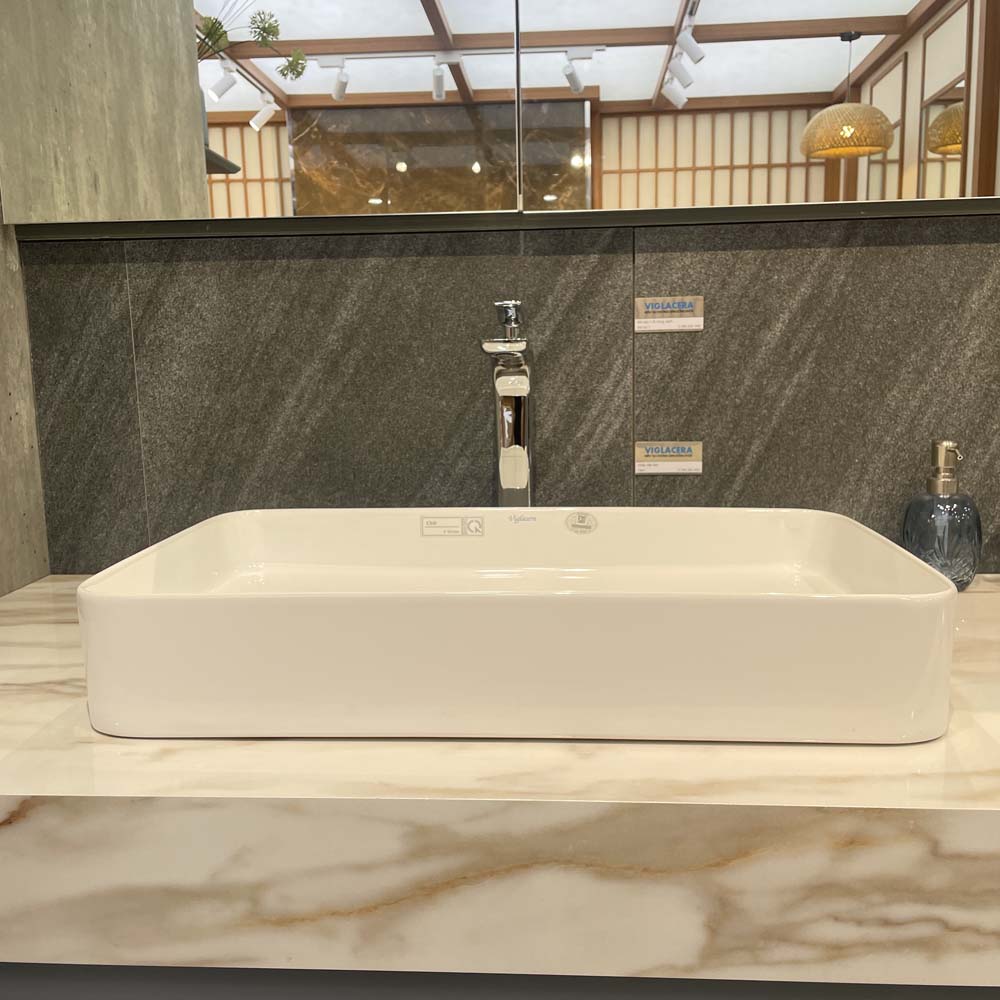 Chậu lavabo đặt bàn Viglacera CM01 - 6