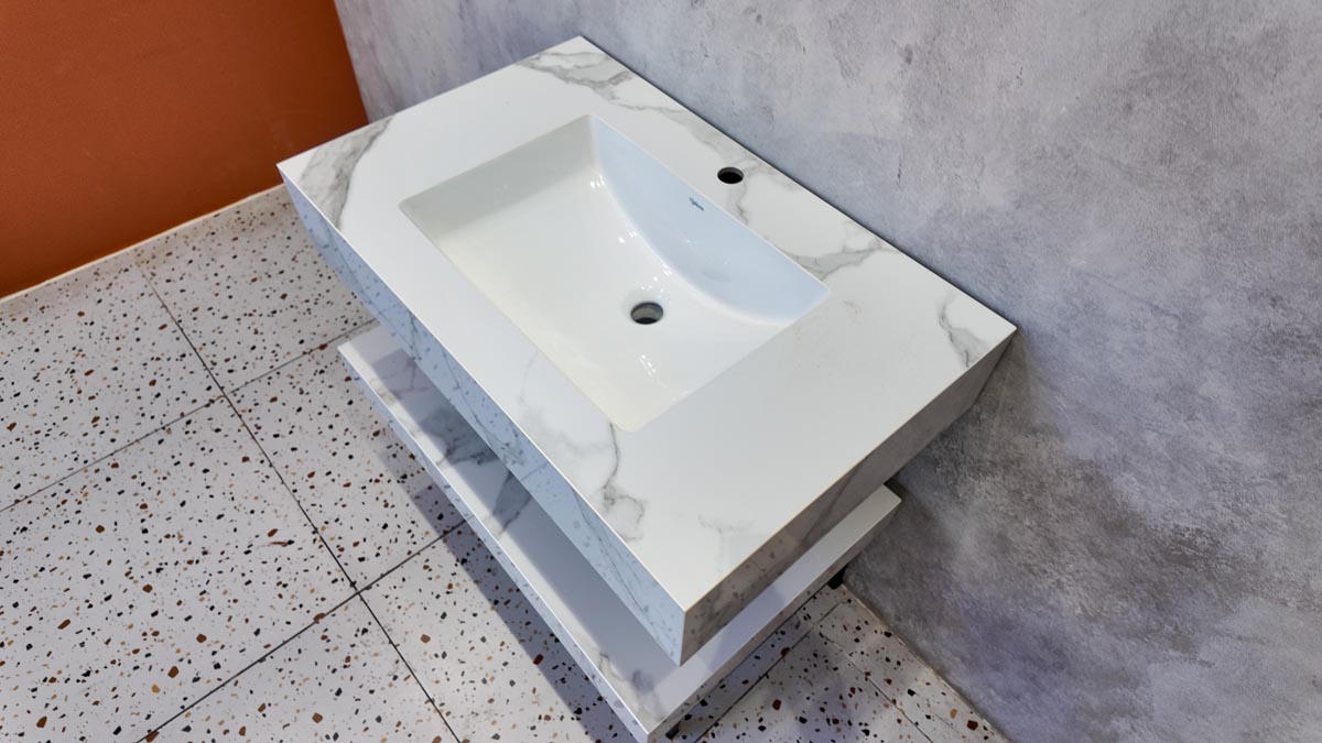 Chậu lavabo âm bàn đá 2 tầng Viglacera VI14-9GP01 - 6