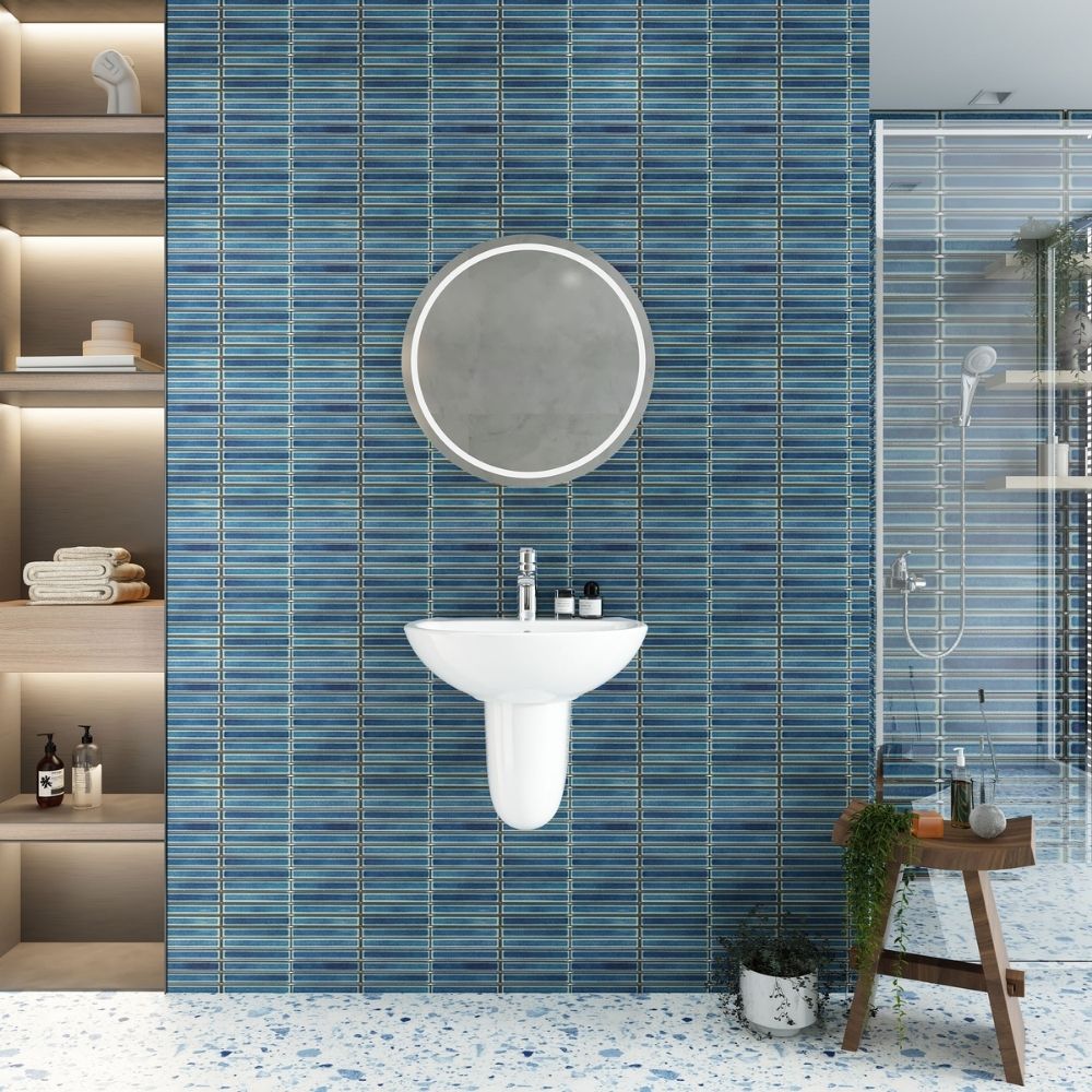 Chậu rửa lavabo treo tường Viglacera V36 chân lửng - 5