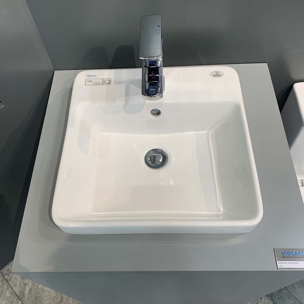 Chậu lavabo đặt bàn Viglacera V24 - 4