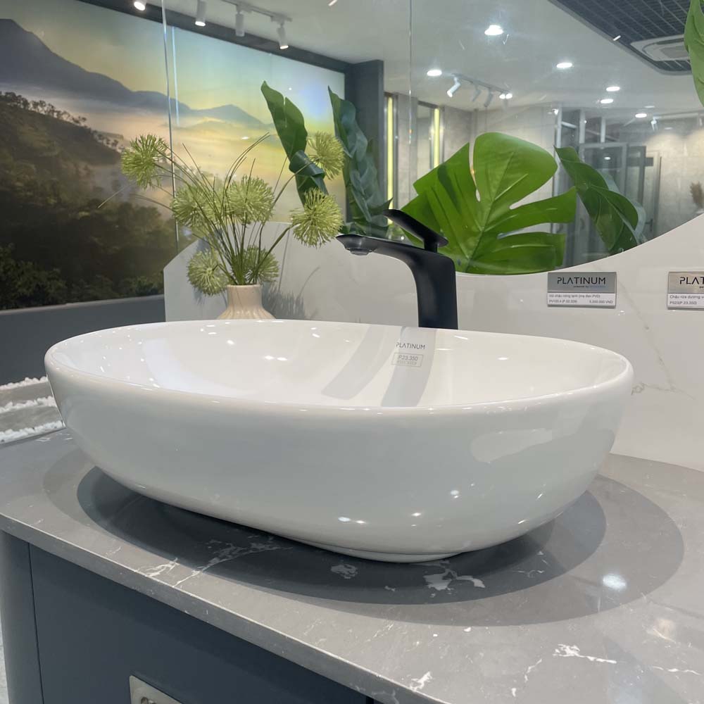 Chậu lavabo đặt bàn Viglacera Platinum P.23.350 - 2